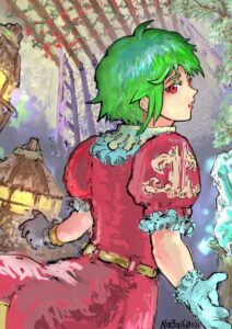 絵、イラストの背景の描き方　作例1　サガフロンティアのアセルス