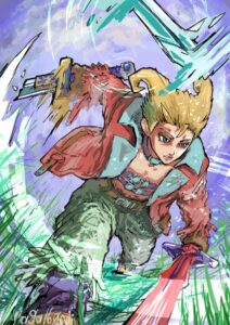 スピード感や勢いのある構図やイラスト　作例2